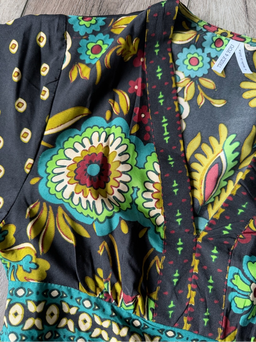 Anthropologie- Truly 4 You- Bohemian Colorful Floral Boho Maxi Dress- (S) - Picture 10 of 11